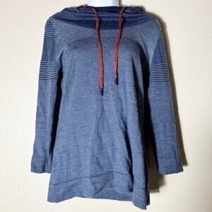 smartwool | blue hooded merino wool women's sweater sz M